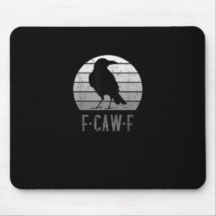 F-Caw-F Crow Bird Retro Moon Vintage F-Caw-F Mouse Pad
