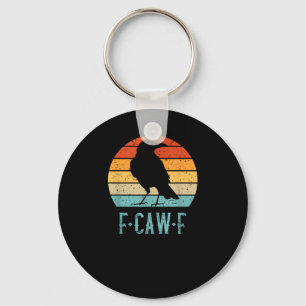 F-Caw-F Crow Bird Retro Sunset Vintage F-Caw-F Key Ring