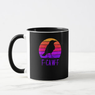 F-Caw-F Crow Bird Retro Sunset Vintage F-Caw-F Mug