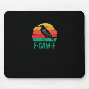 F-Caw-F Crow Bird Retro Sunset Vintage F-Caw-F Tri Mouse Pad