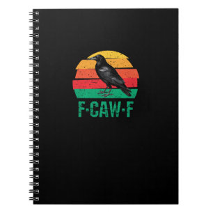 F-Caw-F Crow Bird Retro Sunset Vintage F-Caw-F Tri Notebook