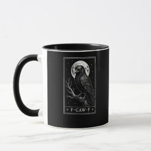 F-Caw-F Crow Card Funny Halloween Vintage Back Mug