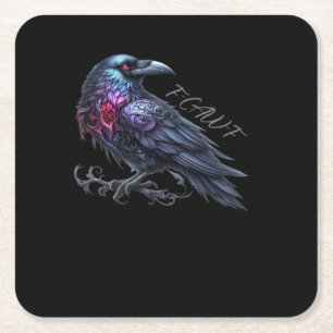 F-Caw-F Crow Classic Retro Style Square Paper Coaster