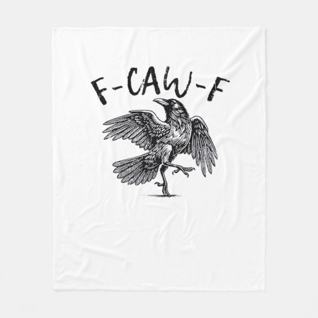 F-Caw-F Crow Essential Retro Classic Fleece Blanket (Front)