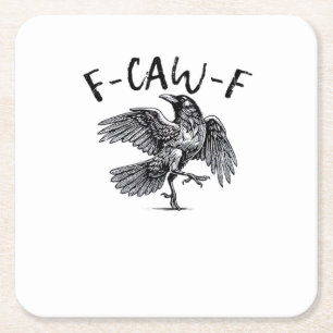 F-Caw-F Crow Essential Retro Classic Square Paper Coaster