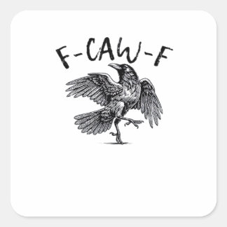 F-Caw-F Crow Essential Retro Classic Square Sticker