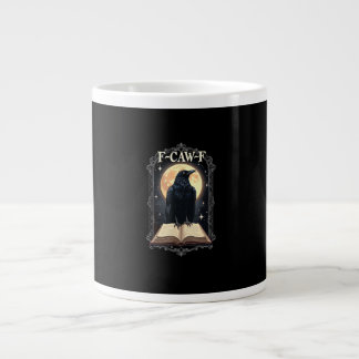 F-Caw-F Crow Funny Halloween Raven Moon Large Coffee Mug