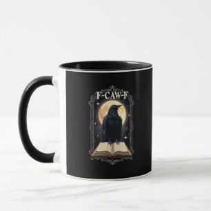 F-Caw-F Crow Funny Halloween Raven Moon Mug