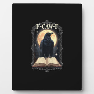 F-Caw-F Crow Funny Halloween Raven Moon Plaque