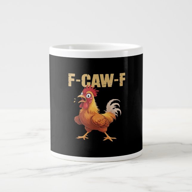 F-Caw-F Crow Gothic Funny Humor Large Coffee Mug (Front)