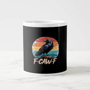 F-Caw-F Crow Humor Funny Gothic Retro Classic Large Coffee Mug