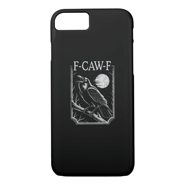 F-Caw-F Crow Minimal – Retro Gothic Bird Funny Rav Case-Mate iPhone Case (Back)