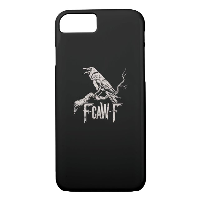 F-Caw-F Crow Pun Funny Bird Cawing Grunge Back Case-Mate iPhone Case (Back)