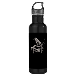 F-Caw-F Crow Pun Funny Bird Cawing Grunge Back Tri 710 Ml Water Bottle