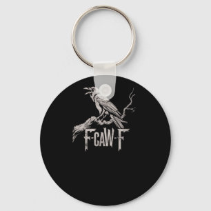 F-Caw-F Crow Pun Funny Bird Cawing Grunge Back Tri Key Ring