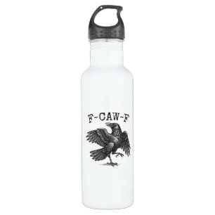 F-Caw-F Crow Pun Funny Bird Cawing Grunge Retro Cl 710 Ml Water Bottle