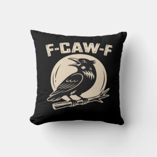 F-Caw-F Crow Raven Vintage Style Cushion