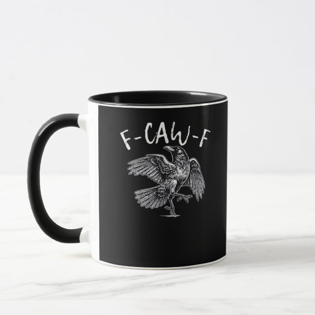 F-Caw-F Crow Retro Classic Mug (Left)