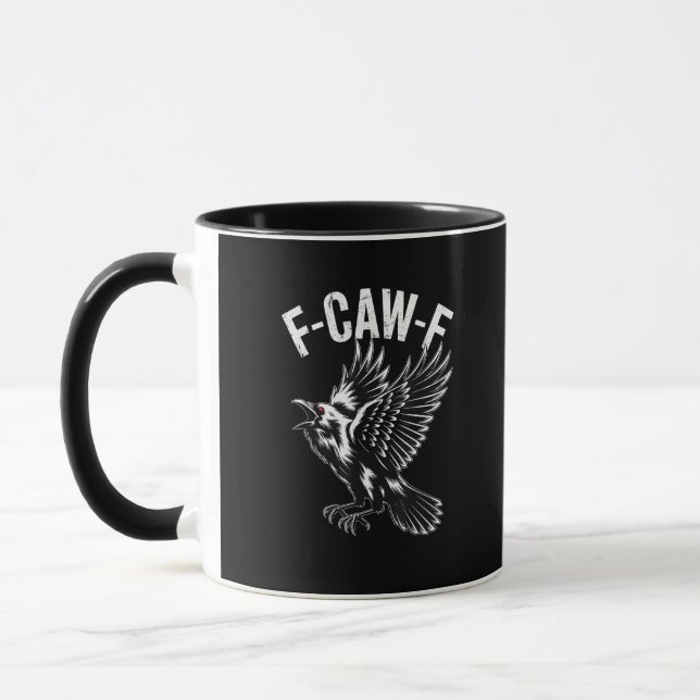 F-Caw-F Crow Retro Classic Mug (Left)