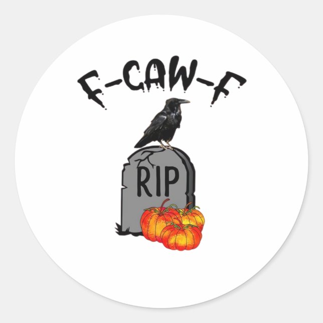 F Caw F Crow Retro Cool Classic Round Sticker (Front)