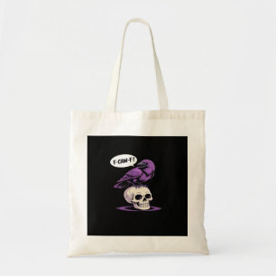 F-Caw-F Crow Skull Halloween Humour Graphic Design Tote Bag