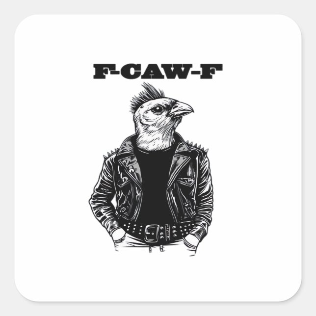 F-Caw-F Essential Aesthetic Design Square Sticker (Front)