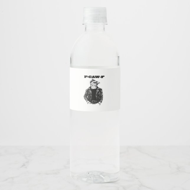 F-Caw-F Essential Aesthetic Design Water Bottle Label (Front)