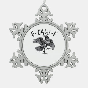 F Caw F Essential Classic Aesthetic Snowflake Pewter Christmas Ornament