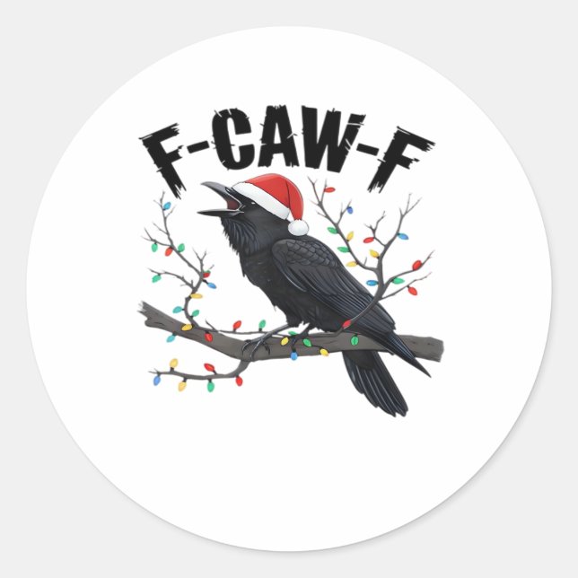 F-Caw-F Essential Creative Casual Classic Round Sticker (Front)