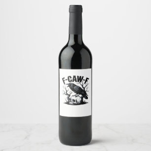F Caw F Essential Minimal Clean Design Wine Label