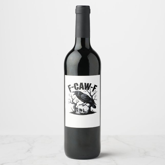 F-Caw-F Essential Minimal Clean Wine Label (Front)