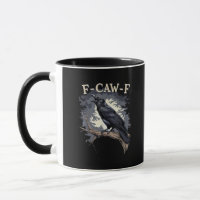 F Caw F Funny Bird Crow Creative Casual Design