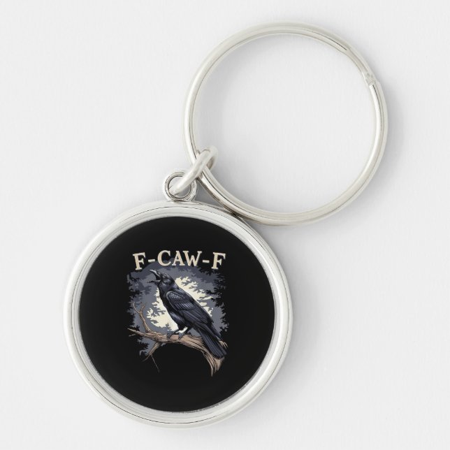 F-Caw-F Funny Bird Crow Creative Casual Key Ring (Front)