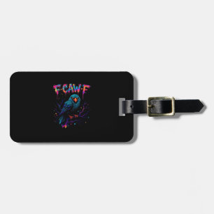 F Caw F Funny Bird Crow Raven Pun Joke Saying Luggage Tag