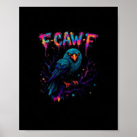 F Caw F Funny Bird Crow Raven Pun Joke Saying