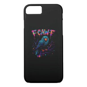 F-Caw-F Funny Bird Moon Crow Raven Caw Pun Joke Fu Case-Mate iPhone Case