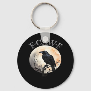 F-Caw-F Funny Bird Moon Minimal Clean Key Ring