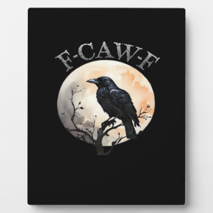 F-Caw-F Funny Bird Moon Minimal Clean Plaque