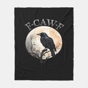 F Caw F Funny Bird Moon Minimal Clean Style Fleece Blanket