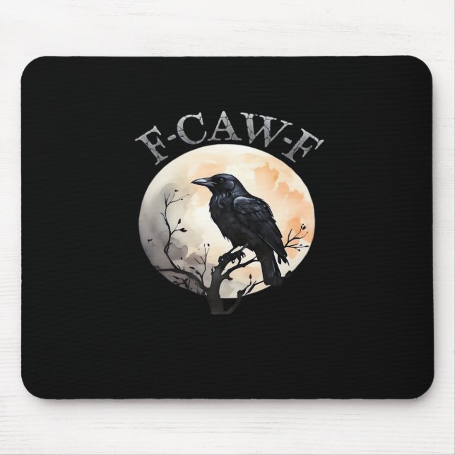 F Caw F Funny Bird Moon Minimal Clean Style Mouse Pad (Front)