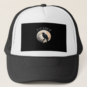 F Caw F Funny Bird Moon Minimal Clean Style Trucker Hat