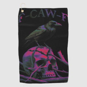 F-Caw-F Funny Black Crow Bird Golf Towel