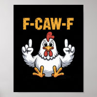 F-caw-f Funny Chicken Cartoon Humour Vibe For Men