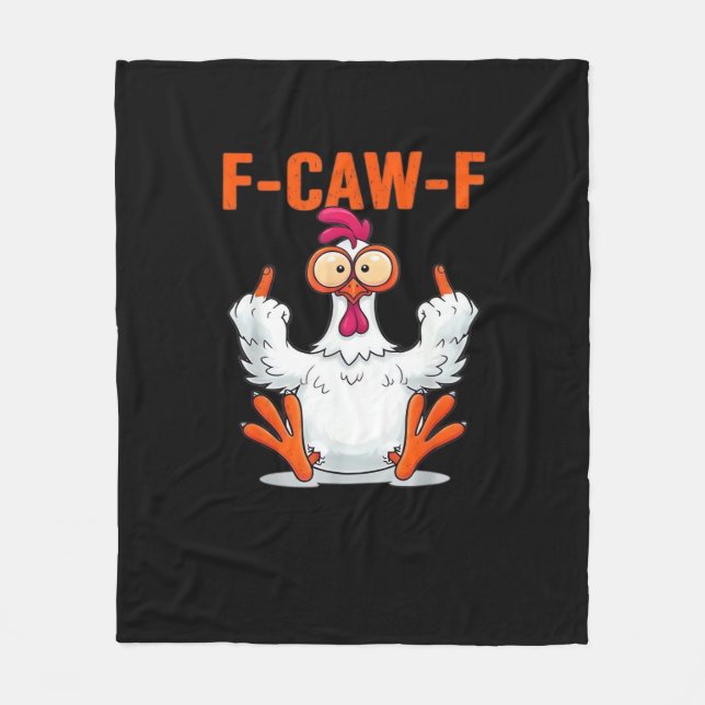 F-Caw-F Funny Chicken Classic Minimal Clean Fleece Blanket (Front)