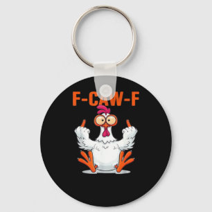 F-Caw-F Funny Chicken Classic Minimal Clean Key Ring