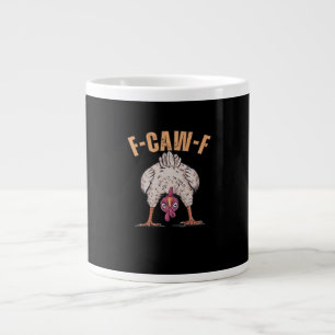 F-Caw-F Funny Chicken Classic Retro Cool Large Coffee Mug
