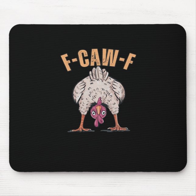F-Caw-F Funny Chicken Classic Retro Cool Mouse Pad (Front)