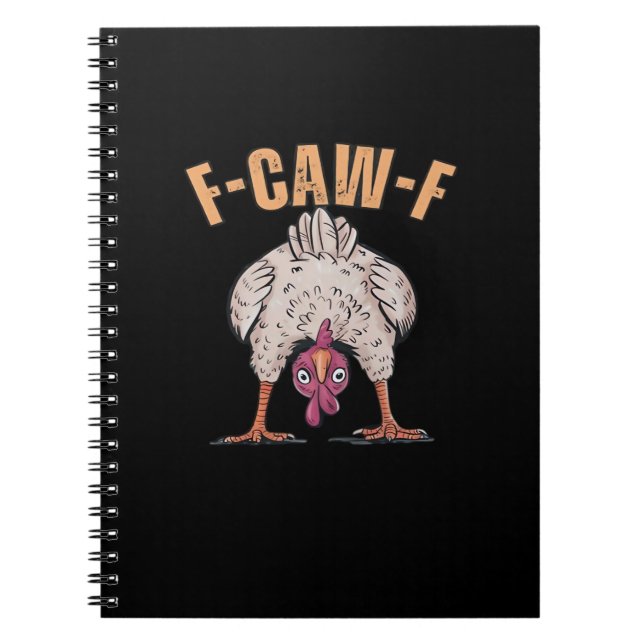 F-Caw-F Funny Chicken Classic Retro Cool Notebook (Front)