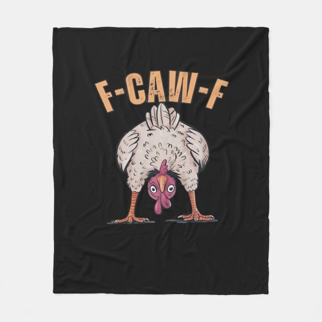 F Caw F Funny Chicken Classic Retro Cool Style Fleece Blanket (Front)