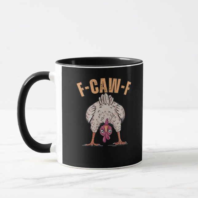 F Caw F Funny Chicken Classic Retro Cool Style Mug (Left)